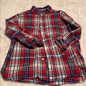 Gap Collard Button Down Dress plaid Shirt